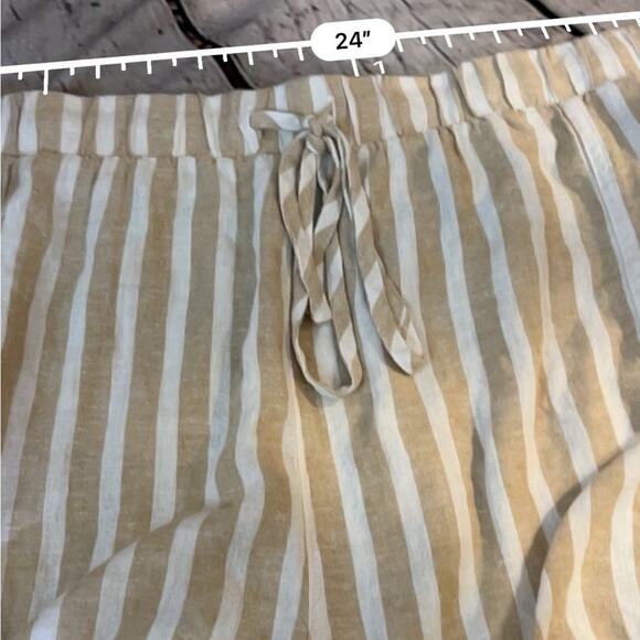 Universal thread High-Rise Linen Pull-On Shorts - Tan Striped 4X - Picture 3 of 5